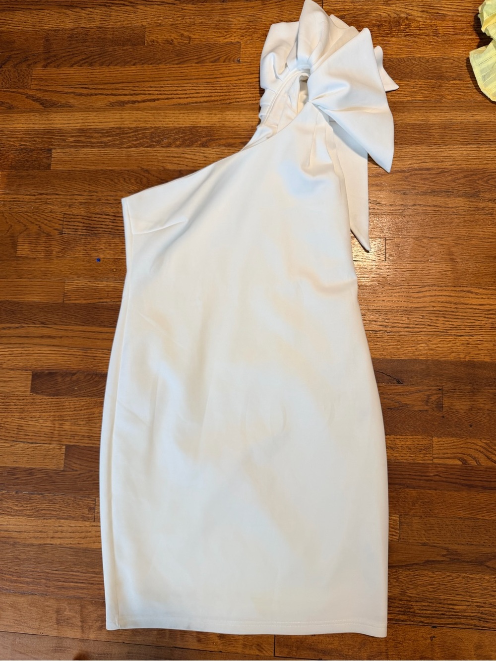 Lulu's White One-Shoulder Mini Dress with Bow